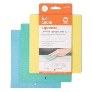 Full Circle Squeeze Reusable Sponge Cloths, 3-Pack