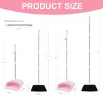 BSKLIN Collapsible Broom and Dustpan Set - Pink