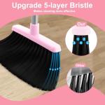 BSKLIN Collapsible Broom and Dustpan Set - Pink