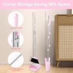 BSKLIN Collapsible Broom and Dustpan Set - Pink