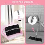 BSKLIN Collapsible Broom and Dustpan Set - Pink