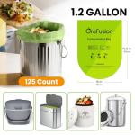 GreFusion 4L Compostable Trash Bags - 125 Count
