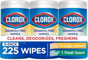 Clorox Disinfecting Wipes, Fresh Lemon, 3-Pack