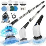 Wire-Free Electric Shower Cleaning Brush with 8 Heads