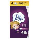 Puffs Ultra Soft Family Facial Tissues - 4 Boxes
