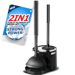 2-in-1 Toilet Plunger and Brush Cleaning Set