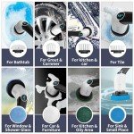 Wire-Free Electric Shower Cleaning Brush with 8 Heads