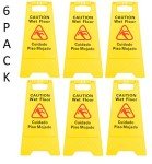 6-Pack Yellow Folding Caution Wet Floor Signs