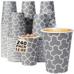 Huifany 12 oz Disposable Paper Coffee Cups - 240 Count