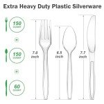 300 Count Heavy Duty Disposable Plastic Cutlery Set