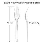 Dealusy 360 Count Heavy Duty Clear Plastic Forks