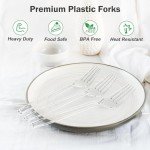 Dealusy 360 Count Heavy Duty Clear Plastic Forks