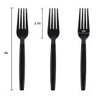 Individually Wrapped Black Plastic Forks - 100 Pack
