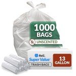 13 Gallon Clear Trash Bags - 1000 Count