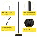 12" Push Broom with Long Handle for All Surfaces