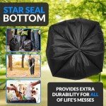 Heavy Duty 55-60 Gallon Black Trash Bags - 150 Count