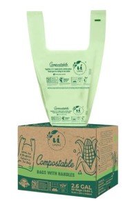 Compostable T-Shirt Bags with Handle, 50 Count