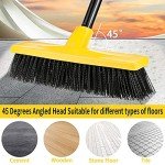 12" Push Broom with Long Handle for All Surfaces
