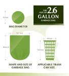 FORID 2.6 Gallon Compostable Trash Bags - 150 Count