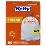 Hefty Strong 13 Gallon Kitchen Trash Bags, 90 Count