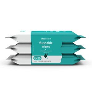 Flushable Adult Toilet Wipes, Fragrance Free, 126 Count