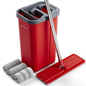 BOSHENG Mop and Bucket Set with Microfiber Mops