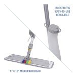 Boardwalk Bucketless Microfiber Mop System Kit - Gray