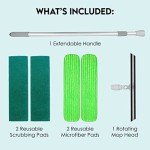 Turbo Microfiber Mop System with 4 Reusable Pads