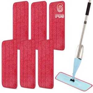 Microfiber Mop Pads for Wet/Dry Mops (6 Pack)
