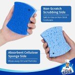 MR.SIGA Non-Scratch Dual-Sided Scrub Sponge Pack