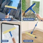2-in-1 Professional Window Squeegee with Long Handle