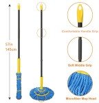 Microfiber Self-Wringing Twist Mop with Long Handle