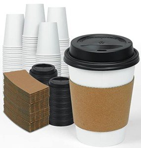 Ginkgo 12 oz Disposable Coffee Cups - 100 Pack