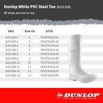DUNLOP Waterproof Steel Toe Safety Boots, Size 8