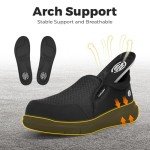 FitVille Men's Extra Wide Steel Toe Slip-On Shoes