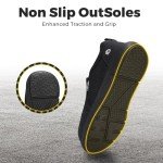 FitVille Men's Extra Wide Steel Toe Slip-On Shoes