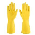 Yellow Rubber Cleaning Gloves - 3 Pairs, Medium