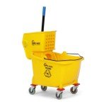 Yellow 35-Quart Mop Bucket with Side Press Wringer