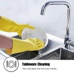 Yellow Rubber Cleaning Gloves - 3 Pairs, Medium