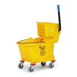 Yellow 35-Quart Mop Bucket with Side Press Wringer