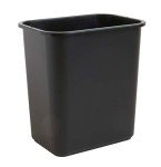 28 Quart Under Desk Trash Can - Black