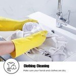Yellow Rubber Cleaning Gloves - 3 Pairs, Medium