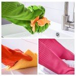 IUCGE Multicolor Reusable Rubber Dishwashing Gloves - 3 Pairs