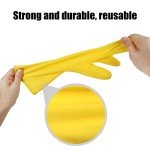 Yellow Rubber Cleaning Gloves - 3 Pairs, Medium