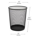 Set of 3 Black Mesh Trash Cans