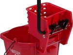 Red Mop Bucket with Side-Press Wringer, 26 Quarts