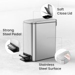Cesun 6L Stainless Steel Step Trash Can