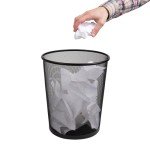 Set of 3 Black Mesh Trash Cans