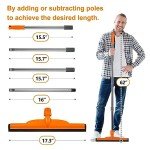 Heavy-Duty Floor Squeegee with 62" Adjustable Handle