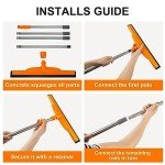 Heavy-Duty Floor Squeegee with 62" Adjustable Handle